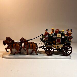 Dept 56 Holiday Coach Heritage Village 5561-1 Carriage Horses Christmas In Box
